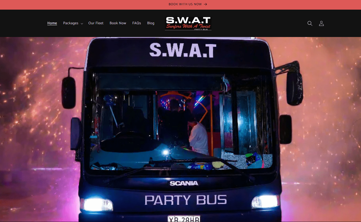 SWAT Party Bus Homepage